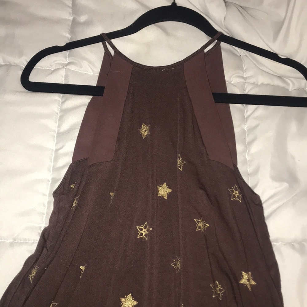 a brown loose fitted tank